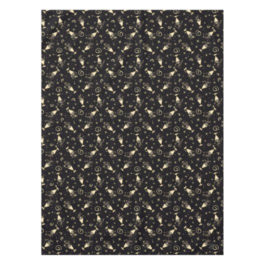 Feierlichkeiten Gold & Black Cocktails & Stars Tischdecke (Vorderseite)