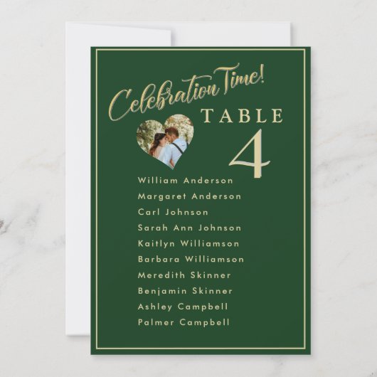 Feierlichkeiten Hochzeiten Foto Sitzplakate Karten (Rückseite)