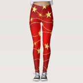 Feierlichkeiten in Rot und Gelb Leggings (Vorderseite)