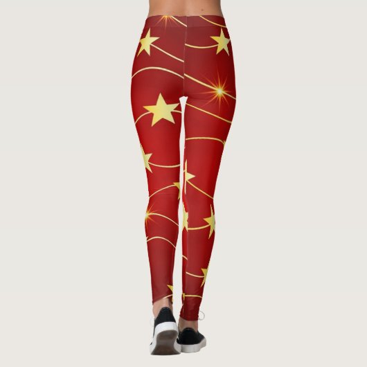 Feierlichkeiten in Rot und Gelb Leggings (Rückseite)