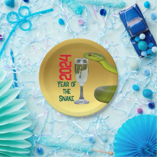 Feierlichkeiten Jahr der Schlange Chinesisches Neu Pappteller (Party)