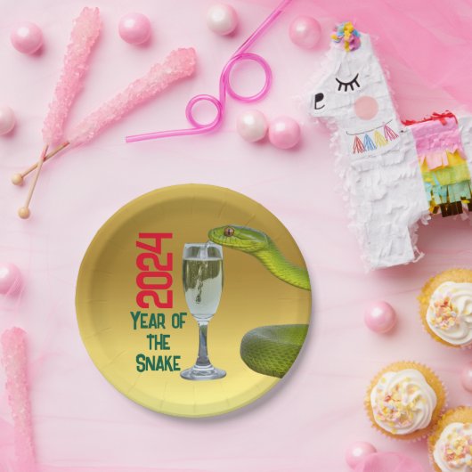 Feierlichkeiten Jahr der Schlange Chinesisches Neu Pappteller (Party)