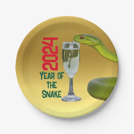 Feierlichkeiten Jahr der Schlange Chinesisches Neu Pappteller (Vorderseite)