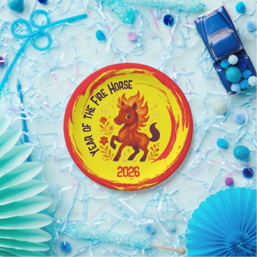 Feierlichkeiten Jahr des chinesischen Pferdes Neue Pappteller (Party)