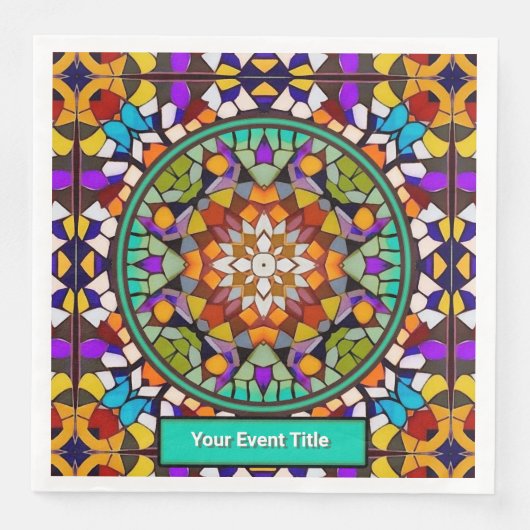 Feierlichkeiten Mosaikmuster - Event in Farbe hinz Serviette (Vorderseite)