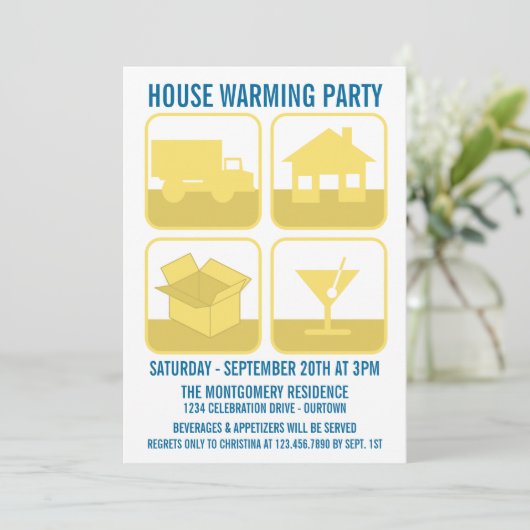 Feierlichkeiten Party Einladung (Stehend Vorderseite)