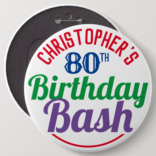 Feierlichkeiten zum 80. Geburtstag Button (Vorne & Hinten)