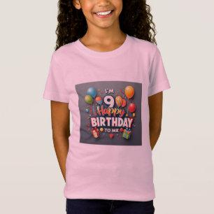 Feierlichkeiten zum 9. Geburtstag Girls' T-Shirt