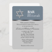 Feierlichkeiten zum blauen grauen Bar mitzvah Einladung (Vorne/Hinten)
