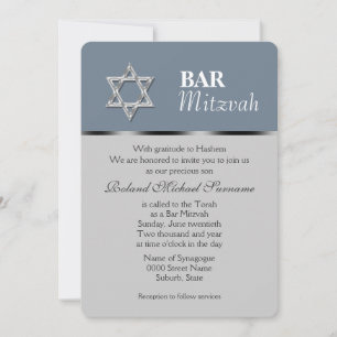 Feierlichkeiten zum blauen grauen Bar mitzvah Einladung