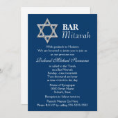 Feierlichkeiten zum blauen silbernen Bar mitzvah Einladung (Vorne/Hinten)