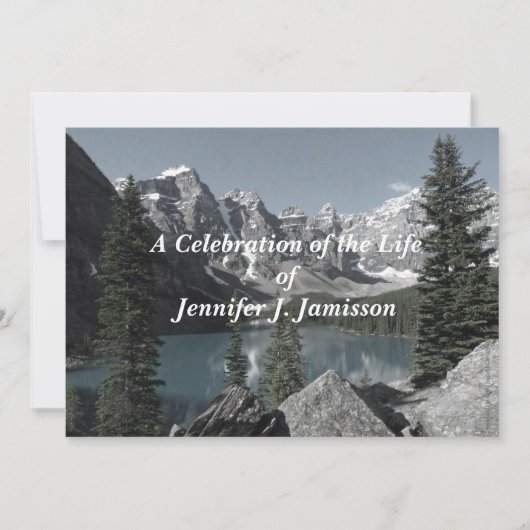 Feierlichkeiten zum Gedenken an das Leben Bergsee- Einladung (Vorderseite)