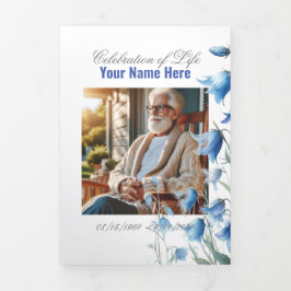 Feierlichkeiten zum Gedenktag der Beerdigung Dreifach Gefaltete Ankündigung