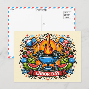 Feierlichkeiten zum Grill- und Arbeitstag Postkarte