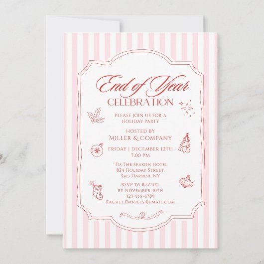 Feierlichkeiten zum Jahresende Weihnachtsfest im U Einladung (Vorderseite)