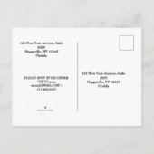 Feierlichkeiten zum Jahreswechsel Einladungspostkarte (Rückseite)