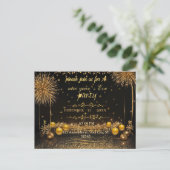 Feierlichkeiten zum Jahreswechsel Einladungspostkarte (Stehend Vorderseite)