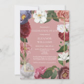 Feierlichkeiten zum Leben Beerdigung Rosa Rose Blu Einladung (Vorderseite)