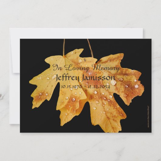 Feierlichkeiten zum Lebensdienst, Raindrops Herbst Einladung (Vorderseite)