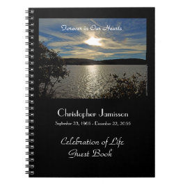 Feierlichkeiten zum Life Guest Book Sunset am Utah Notizblock