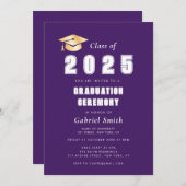 Feierlichkeiten zum lila Abschluss im kühlen Jahr Einladung (Vorne/Hinten)