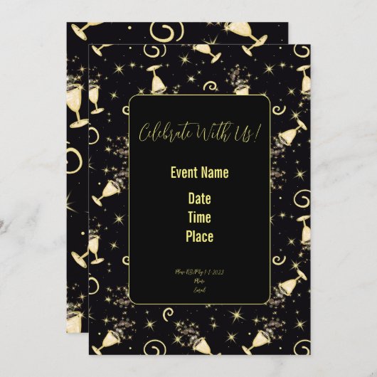 Feierlichkeiten zum Sparklen - Feierlichkeiten in Einladung (Vorne/Hinten)