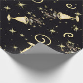 Feierlichkeiten zum Sparklen in Gold und Schwarz Geschenkpapier (Ecke)
