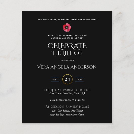 Feierlichkeiten zur Beerdigung des Lebens (Vorderseite)