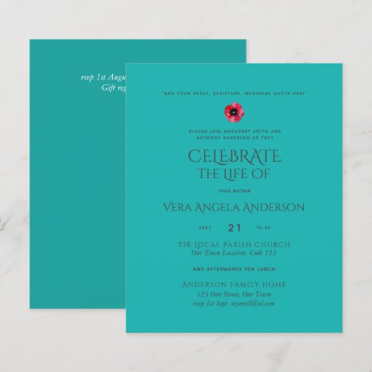 Feierlichkeiten zur Beerdigung des Lebens (Vorne/Hinten)