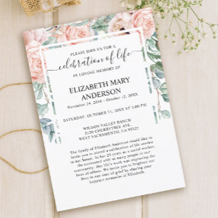 Feierlichkeiten zur Beerdigung des Lebens Gedenkst Einladung