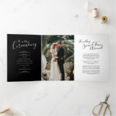 Feierlichkeiten zur Hochzeitserneuerung - Schwarzw Dreifach-gefaltete Programmkarte (Innenseite)