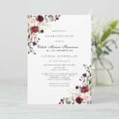 Feierlichkeiten zur Rose der Beerdigung des Lebens Einladung (Stehend Vorderseite)