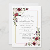 Feierlichkeiten zur Rose der Beerdigung des Lebens Einladung (Vorderseite)