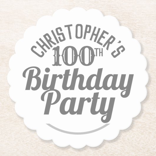 Feiern 100 Jahre. 100. Geburtstagsparty Untersetzer (Vorderseite)