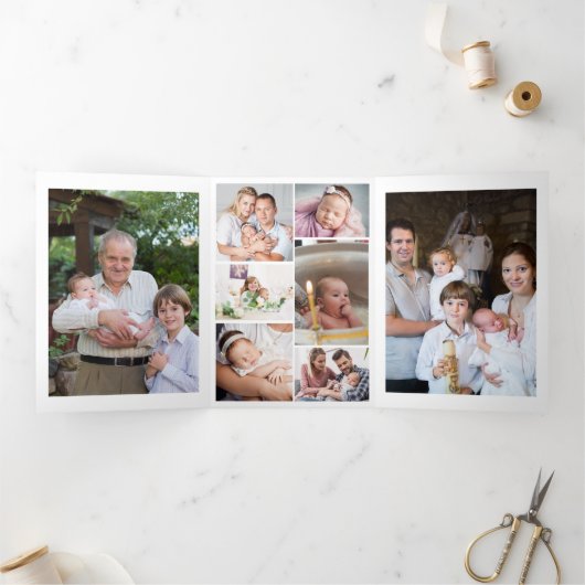 Feiern 10 Foto Vielen Dank Dreifach Gefaltete Karte (Innenseite)