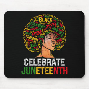 Feiern 1865 Schwarze Geschichte Afro Haare Frauen Mousepad