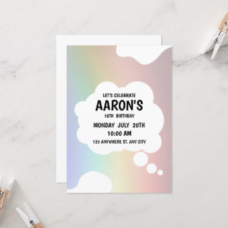 Feiern 18. Geburtstag Blended Colors Black Text Einladung