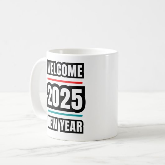 Feiern 2025 Neujahrsplanung Kaffeetasse (Vorderseite Links)