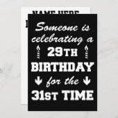 Feiern 29. Geburtstag 31. Einladung (Vorne/Hinten)
