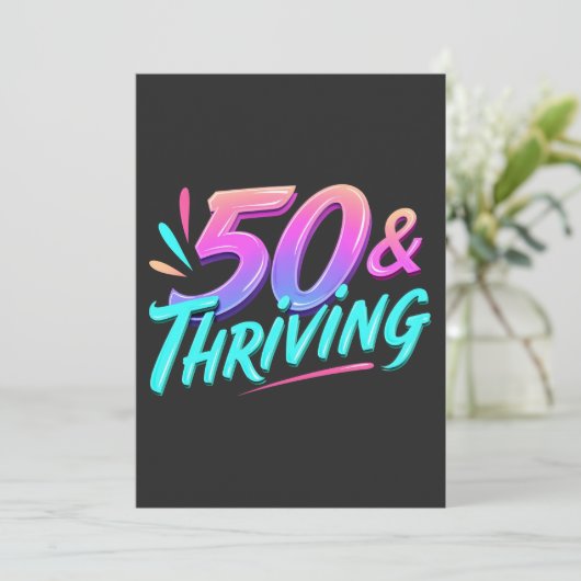 Feiern 50. & 3. Geburtstag Einladung (Stehend Vorderseite)