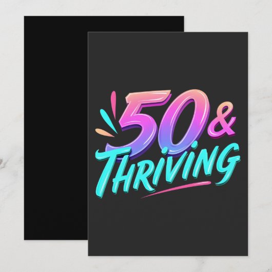 Feiern 50. & 3. Geburtstag Einladung (Vorne/Hinten)