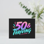 Feiern 50. & 3. Geburtstag Feiertagspostkarte (Stehend Vorderseite)