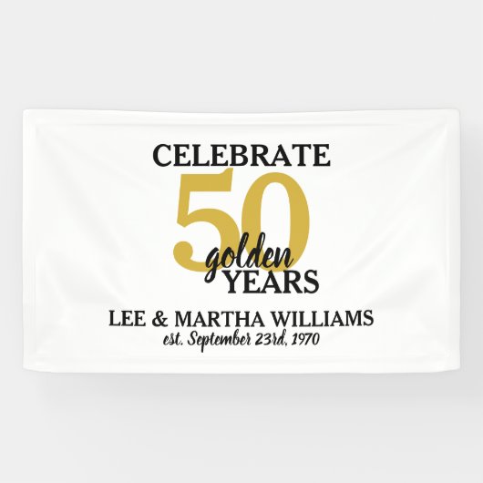 Feiern 50 Goldene Jahre 50. Hochzeitstag Banner (Horizontal)