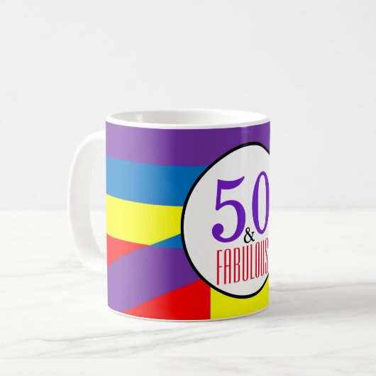Feiern 50 und Fabulous Kaffeetasse (Vorderseite Links)