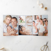 Feiern 7 Foto Pink Danke Blue Dreifach Gefaltete Karte (Innenseite)