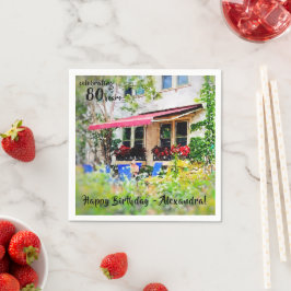 Feiern 80 Jahre Geburtstagspapier Napkin Serviette