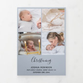 Feiern 8 Foto Vielen Dank, dass Sie Blue behalten Dreifach Gefaltete Karte (Cover)