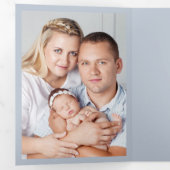 Feiern 8 Foto Vielen Dank, dass Sie Blue behalten Dreifach Gefaltete Karte (Innen Erste Seite)