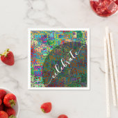 Feiern: Abstrakter, farbenfroher Confetti-Abschlus Serviette (Beispiel)