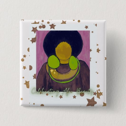 Feiern Afro Beauty Button (Vorderseite)